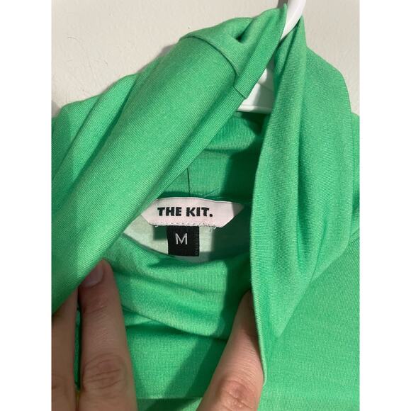 The Kit Green Jade Iris Floral Printed Turtleneck Bamboo Fabric - Picture 8 of 9